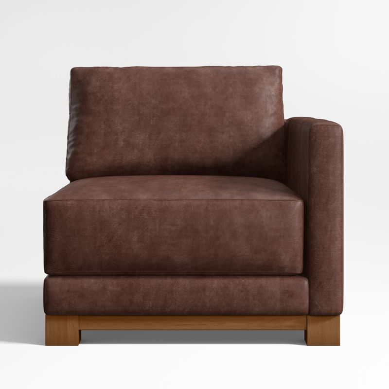 Gather Deep Wood Base Leather Right-Arm Chair - image 0 of 3