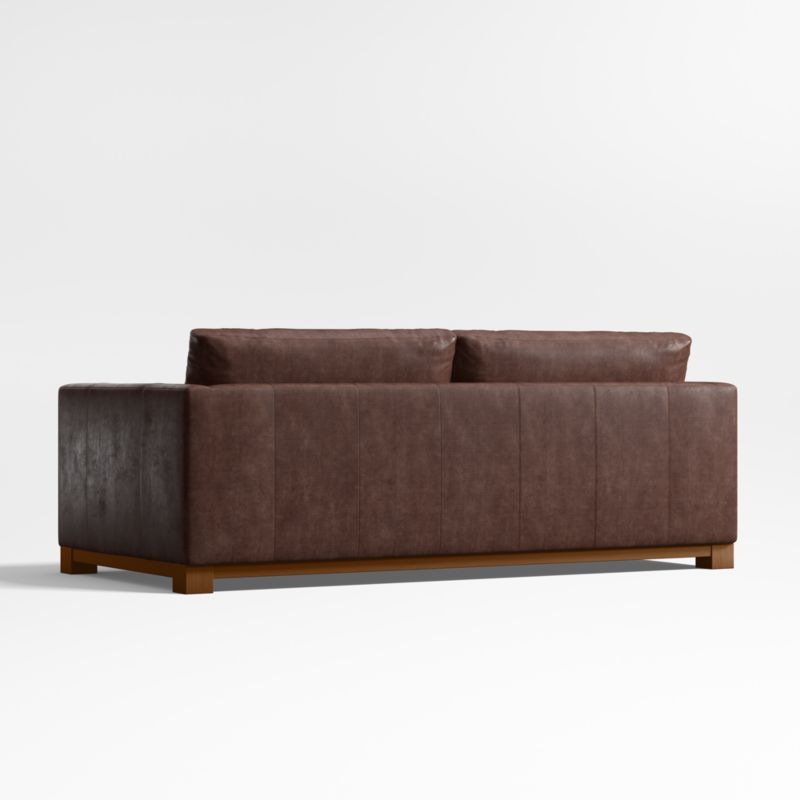 Gather Deep Wood Base Leather Sofa 89" - image 5 of 7