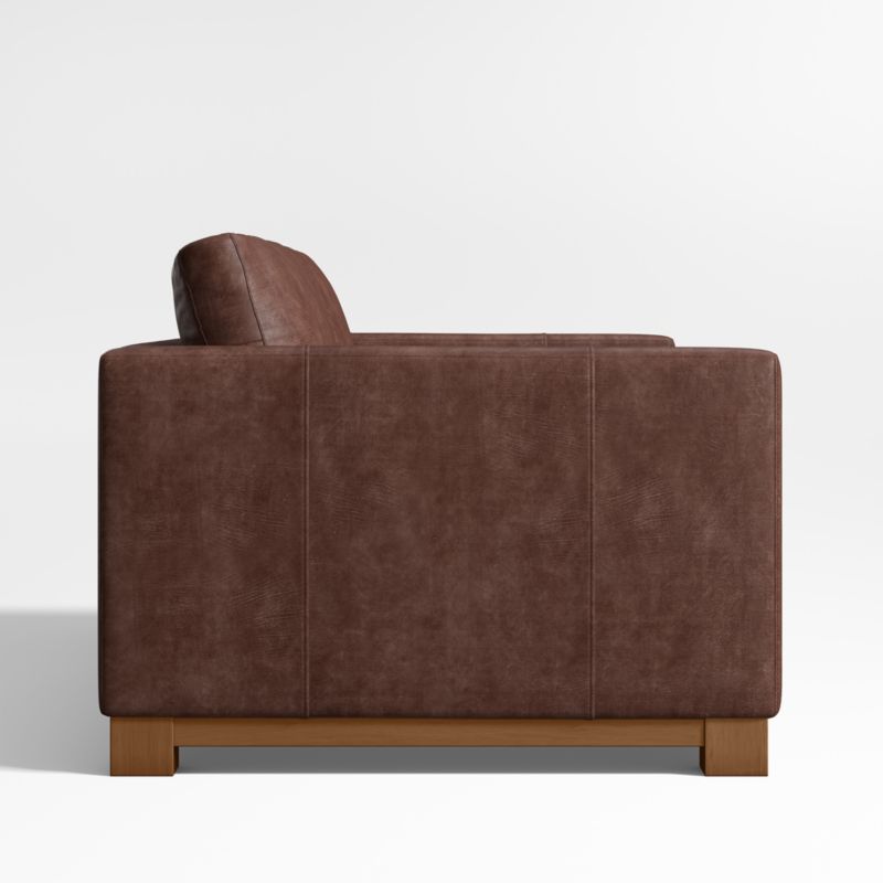 Gather Deep Wood Base Leather Sofa 89" - image 4 of 7