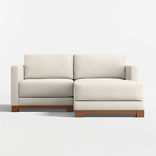 Gather Deep Wood Base 2-Piece Small Space Sectional Sofa with Chaise Lounge