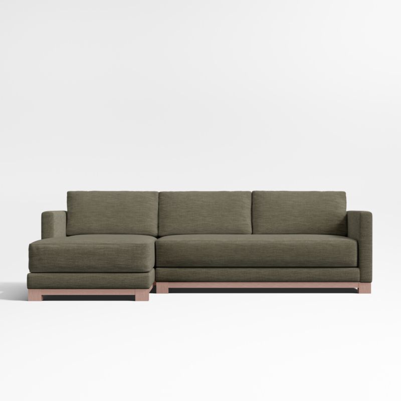 Gather Deep Wood Base Bench 2-Piece Chaise Sectional Sofa - image 0 of 13