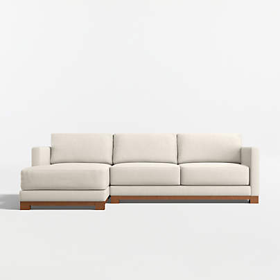 Gather Deep Wood Base 2-Piece Sectional Sofa with Chaise Lounge
