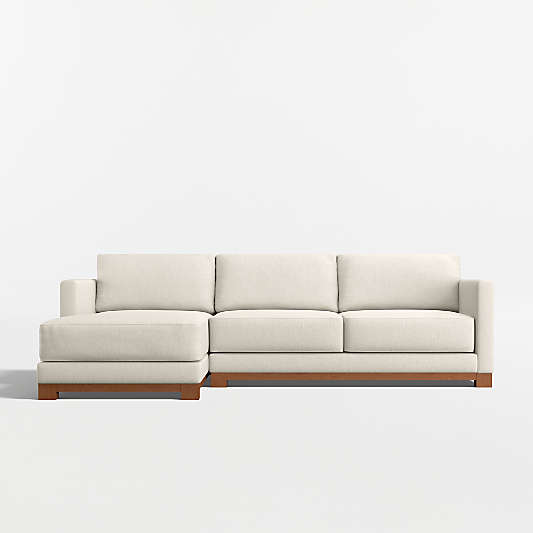 Gather Deep Wood Base 2-Piece Sectional Sofa with Chaise Lounge