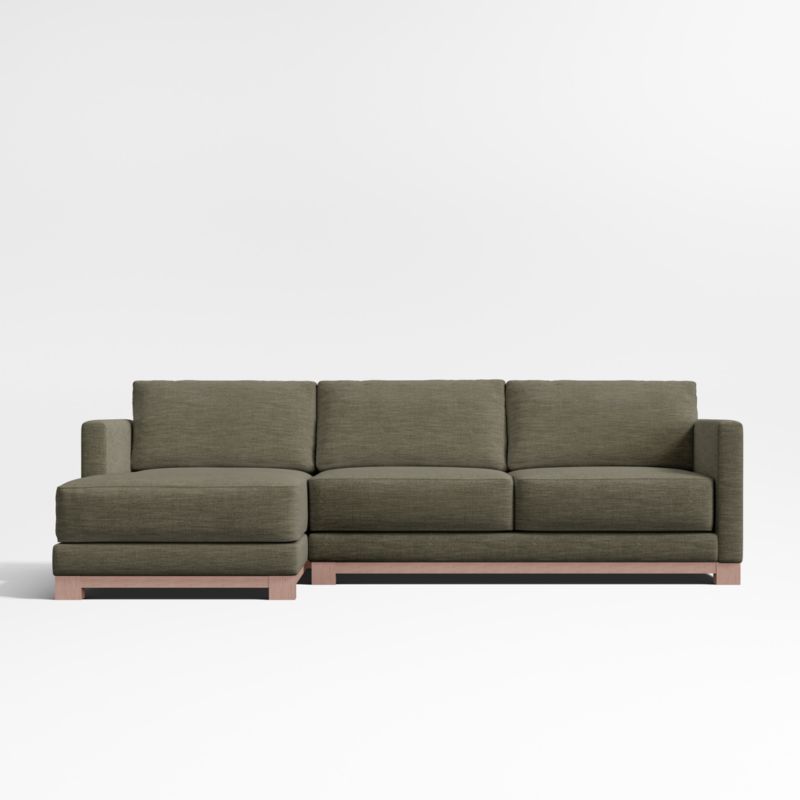 Gather Deep Wood Base 2-Piece Chaise Sectional Sofa - image 0 of 14