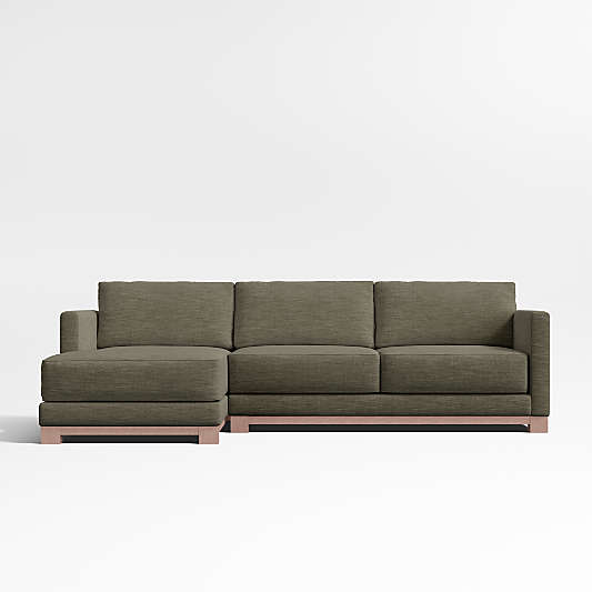 Gather Deep Wood Base 2-Piece Chaise Sectional Sofa