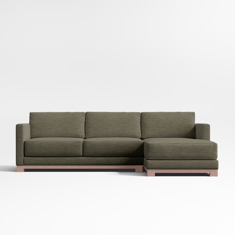 Gather Deep Wood Base 2-Piece Chaise Sectional Sofa - image 0 of 14