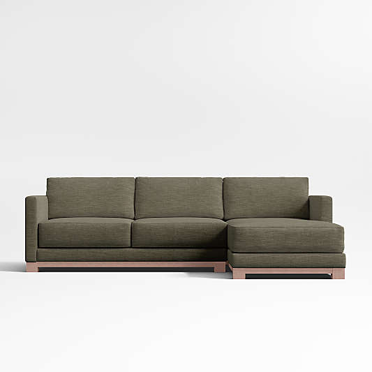 Gather Deep Wood Base 2-Piece Chaise Sectional Sofa