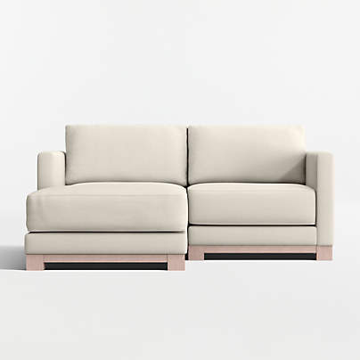 Gather Deep Wood Base 2-Piece Chaise Sectional Sofa