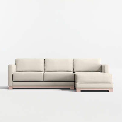Gather Deep Wood Base 2-Piece Chaise Sectional Sofa