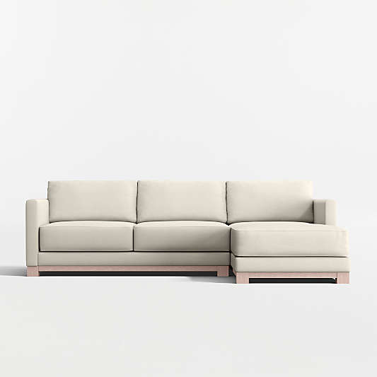 Gather Deep Wood Base 2-Piece Chaise Sectional Sofa