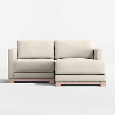 Gather Deep Wood Base 2-Piece Chaise Sectional Sofa