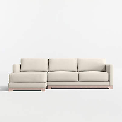 Gather Deep Wood Base 2-Piece Chaise Sectional Sofa