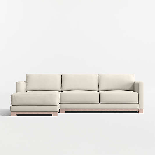 Gather Deep Wood Base 2-Piece Chaise Sectional Sofa