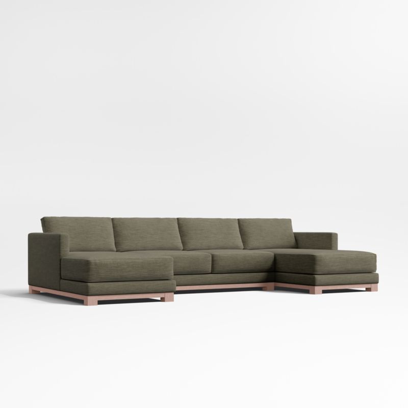 Gather Deep Wood Base 3-Piece Double-Chaise Sectional Sofa - image 9 of 13