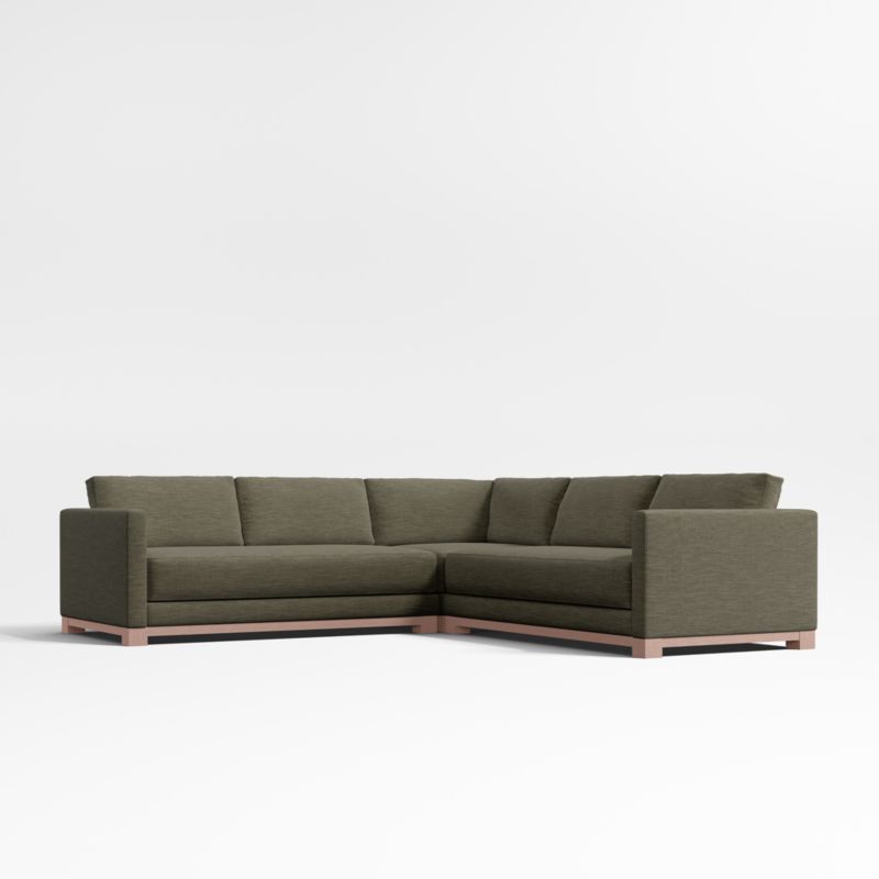 Gather Deep Wood Base Bench 3-Piece L-Shaped Sectional Sofa - image 0 of 13