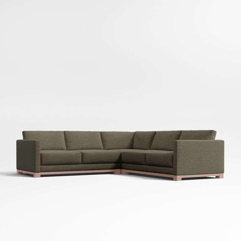 Gather Deep Wood Base 3-Piece L-Shaped Sectional Sofa - image 0 of 13