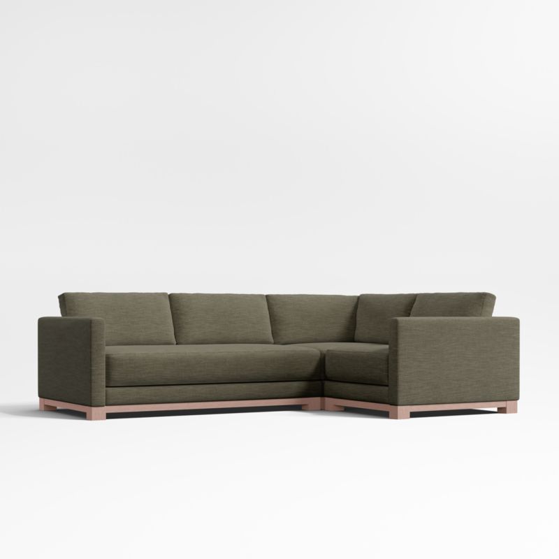 Gather Deep Wood Base Bench 3-Piece L-Shaped Sectional Sofa - image 0 of 14