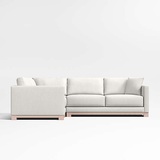 Gather Deep Wood Base 3-Piece L-Shaped Sectional Sofa