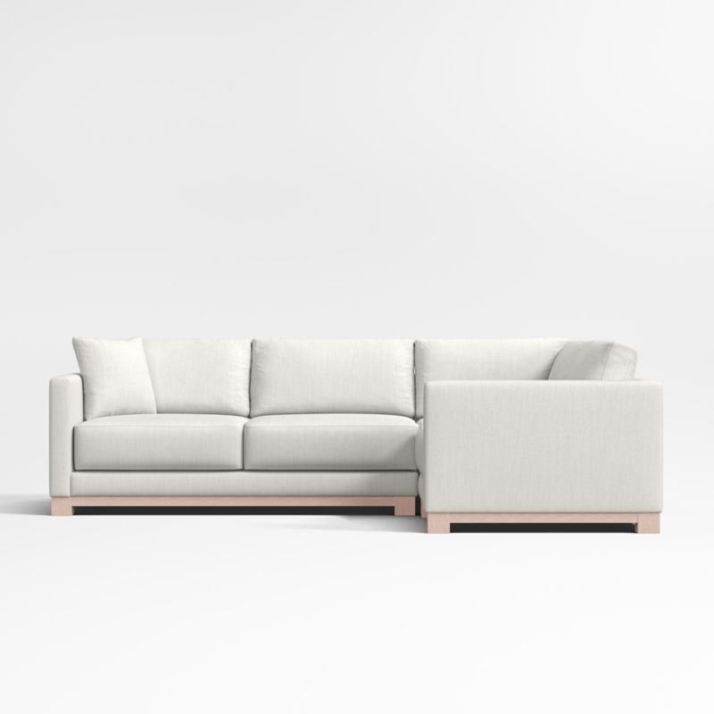 Gather Deep Wood Base 3-Piece L-Shaped Sectional Sofa + Reviews | Crate ...