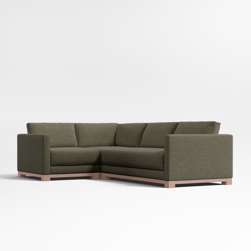 Gather Deep Wood Base Bench 3-Piece L-Shaped Sectional Sofa - image 0 of 14