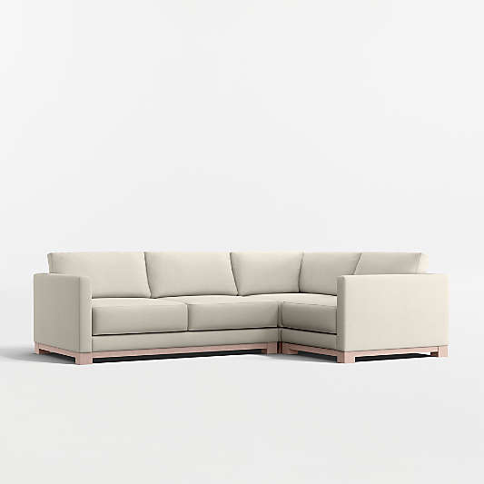 Gather Deep Wood Base 3-Piece L-Shaped Sectional Sofa