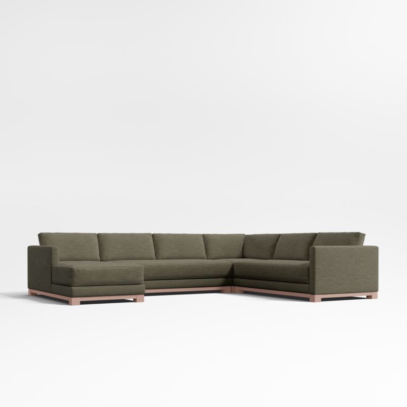 Gather Deep Wood Base Bench 4-Piece L-Shaped Sectional Sofa - image 0 of 13