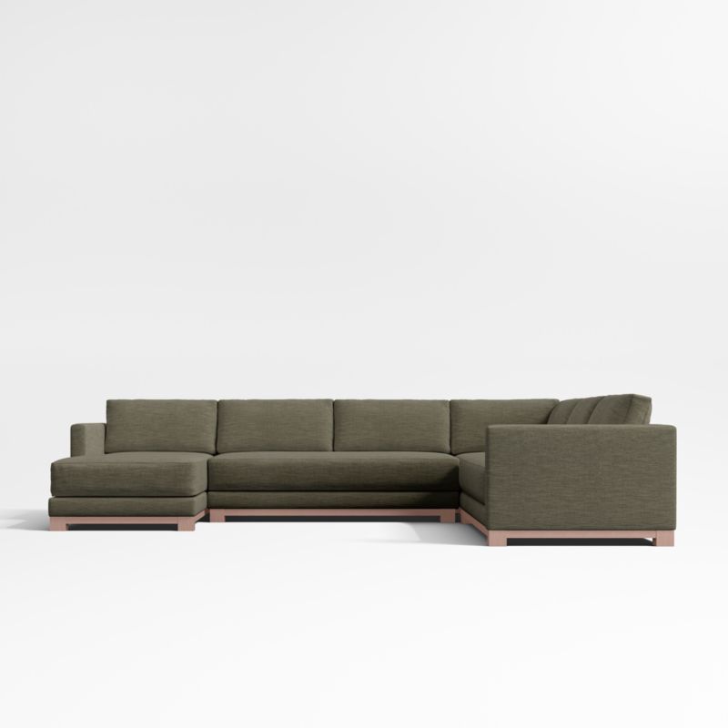 Gather Deep Wood Base Bench 4-Piece L-Shaped Sectional Sofa - image 9 of 13