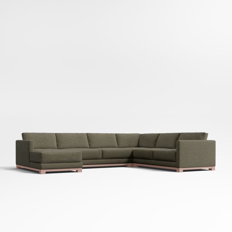 Gather Deep Wood Base 4-Piece L-Shaped Sectional Sofa - image 0 of 13