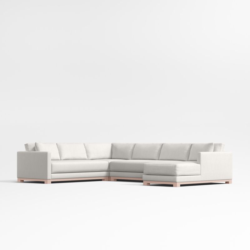 Gather Deep Wood Base Bench 4-Piece Corner Sectional Sofa - image 0 of 15