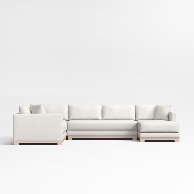 Gather Deep Wood Base Bench 4-Piece Corner Sectional Sofa - image 11 of 15