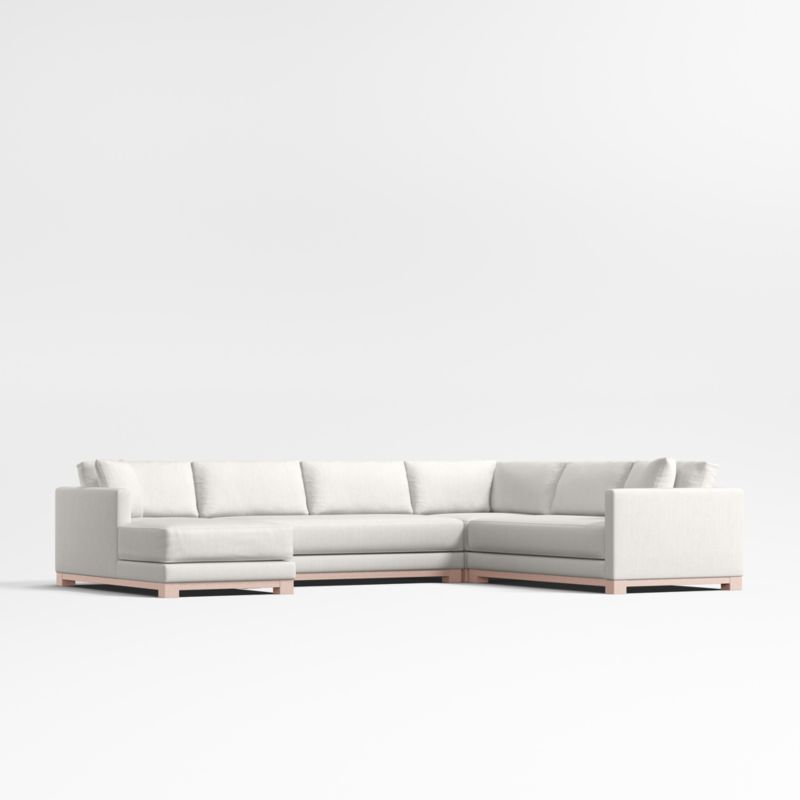 Gather Deep Wood Base Bench 4-Piece L-Shaped Sectional Sofa - image 0 of 15