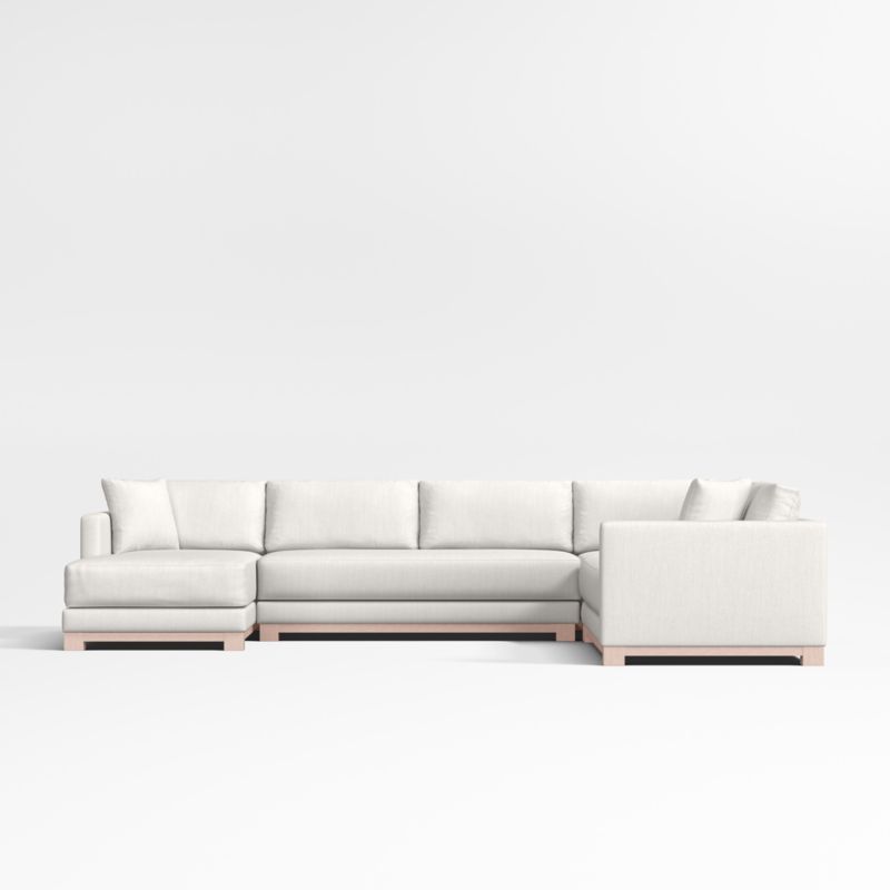 Gather Deep Wood Base Bench 4-Piece L-Shaped Sectional Sofa - image 11 of 15