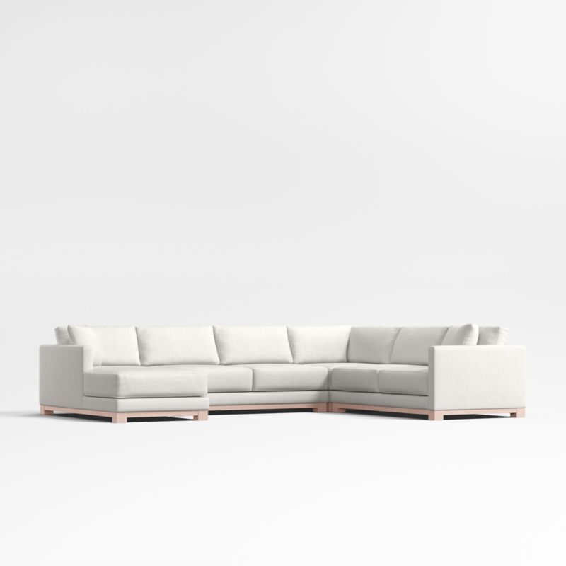 Gather Deep Wood Base 4-Piece L-Shaped Sectional Sofa - image 0 of 15