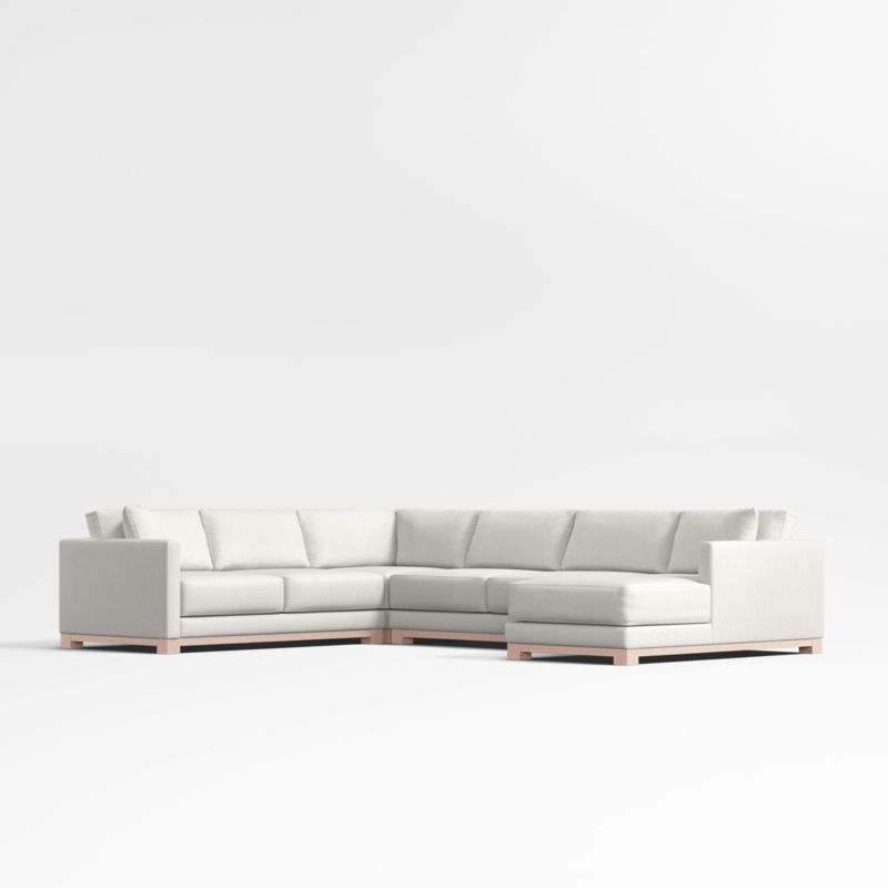 Gather Deep Wood Base 4-Piece Corner Sectional Sofa - image 0 of 15