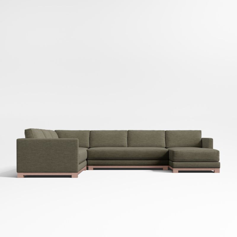 Gather Deep Wood Base Bench 4-Piece Corner Sectional Sofa - image 9 of 14