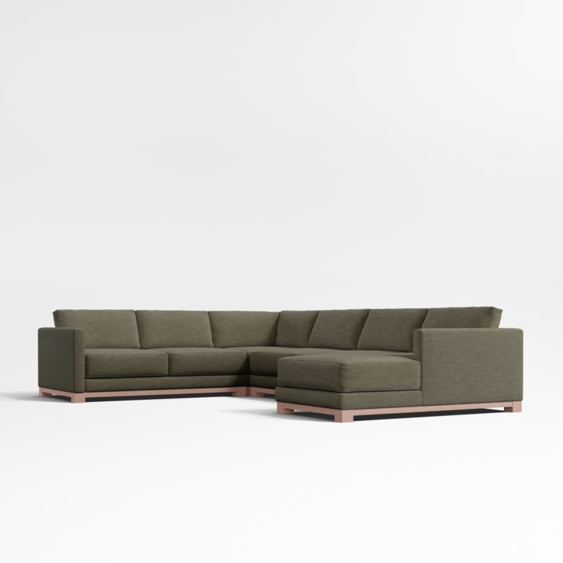 Gather Deep Wood Base 4-Piece Corner Sectional Sofa - image 0 of 15