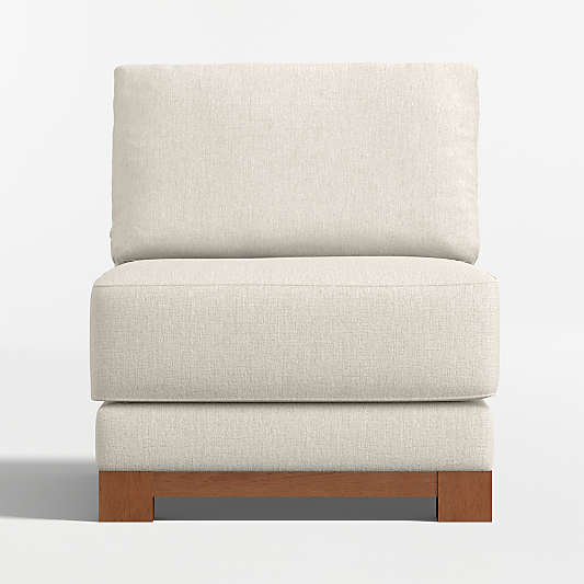 Gather Deep Wood Base Armless Chair Sectional Piece