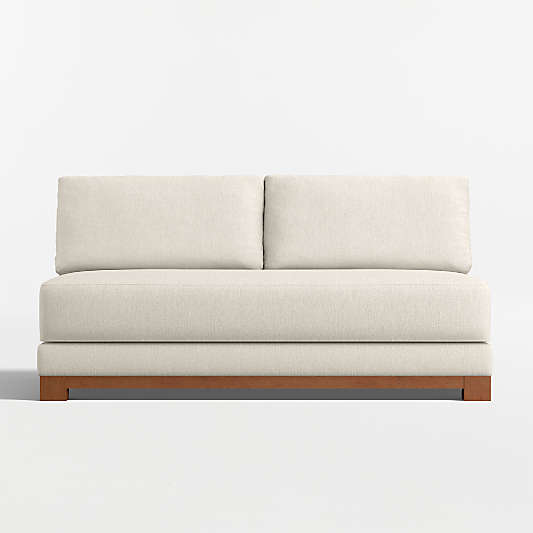 Gather Deep Wood Base Armless Bench Sofa Sectional Piece