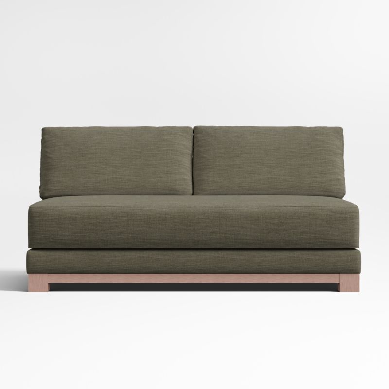 Gather Deep Wood Base Bench Armless Sofa - image 0 of 2