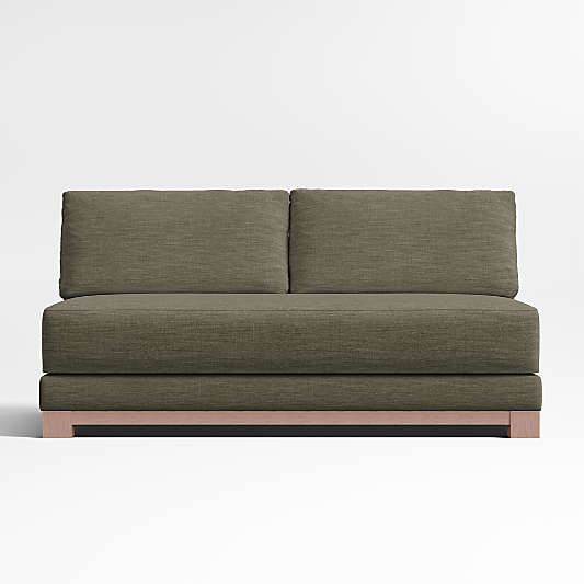 Gather Deep Wood Base Bench Armless Sofa