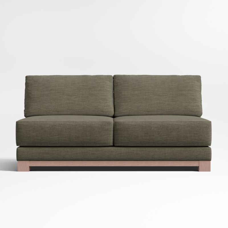 Gather Deep Wood Base Armless Sofa - image 0 of 2