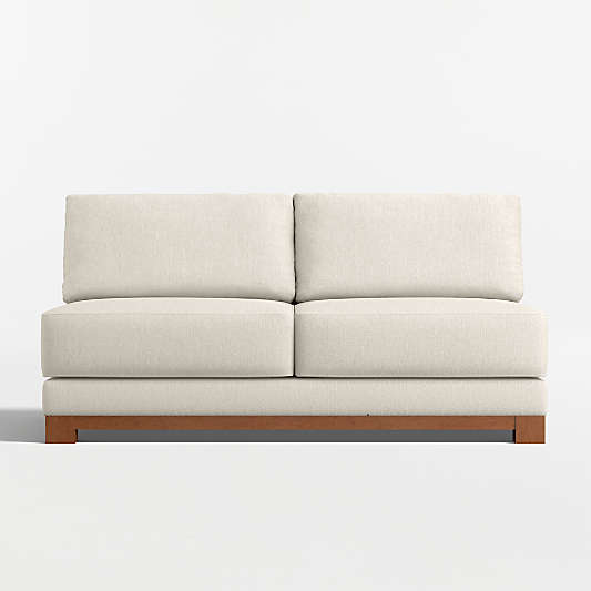 Gather Deep Wood Base Armless Sofa Sectional Piece