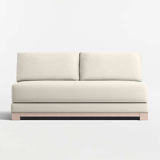 Gather Deep Wood Base Bench Armless Sofa