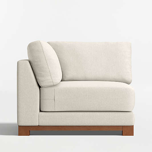 Gather Deep Wood Base Corner Chair Sectional Piece