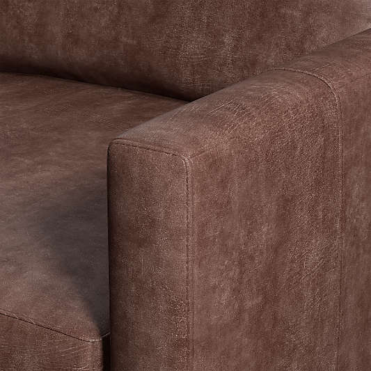 Gather Deep Wood Base 2-Piece Leather Sectional Sofa with Chaise Lounge