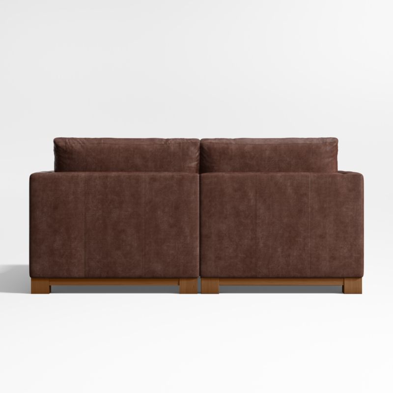 Gather Deep Wood Base Leather 2-Piece Chaise Sectional Sofa - image 5 of 7