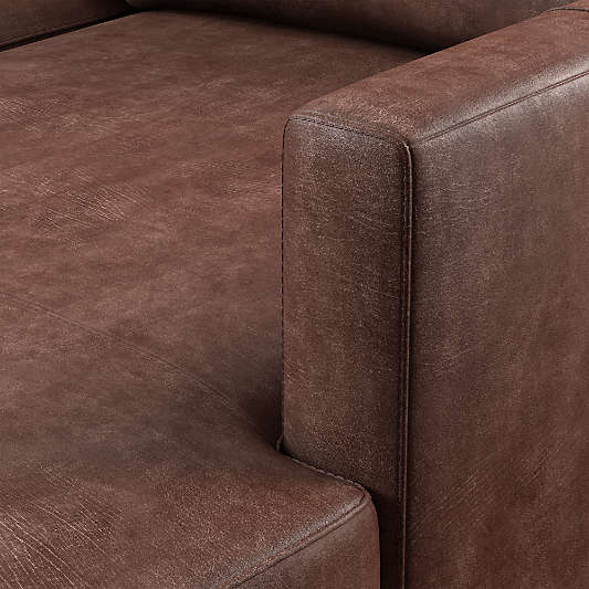 Gather Deep Wood Base 2-Piece Leather Sectional Sofa with Chaise Lounge