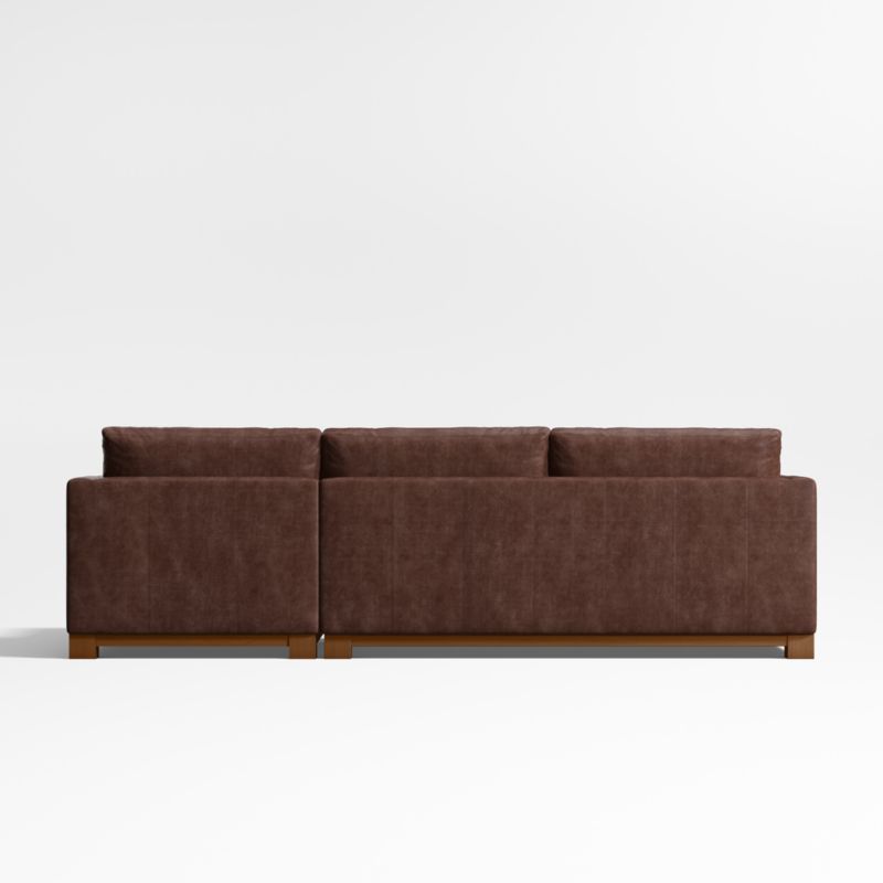 Gather Deep Wood Base Leather 2-Piece Chaise Sectional Sofa - image 5 of 7