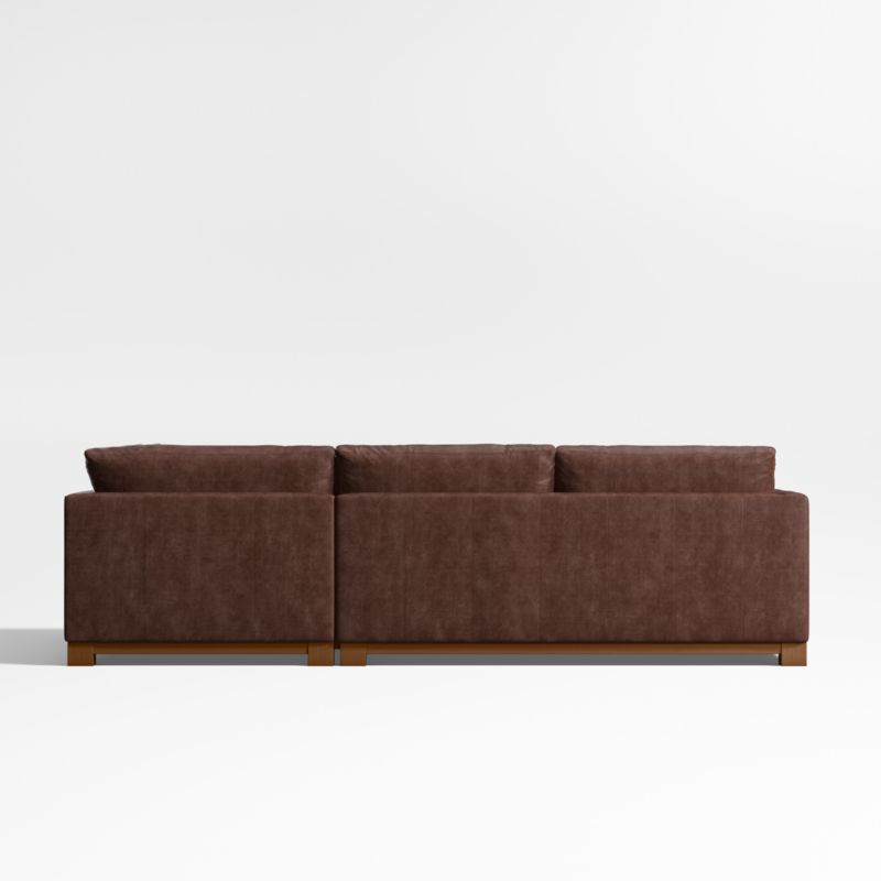 Gather Deep Wood Base Leather 3-Piece L-Shaped Sectional Sofa - image 5 of 7