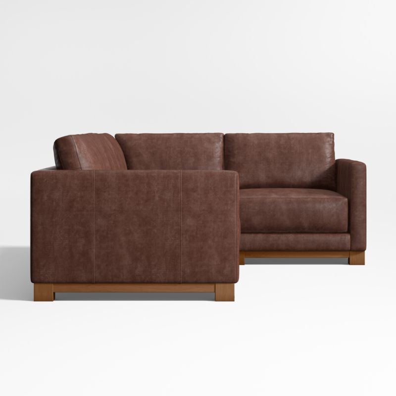 Gather Deep Wood Base Leather 3-Piece L-Shaped Sectional Sofa - image 4 of 7